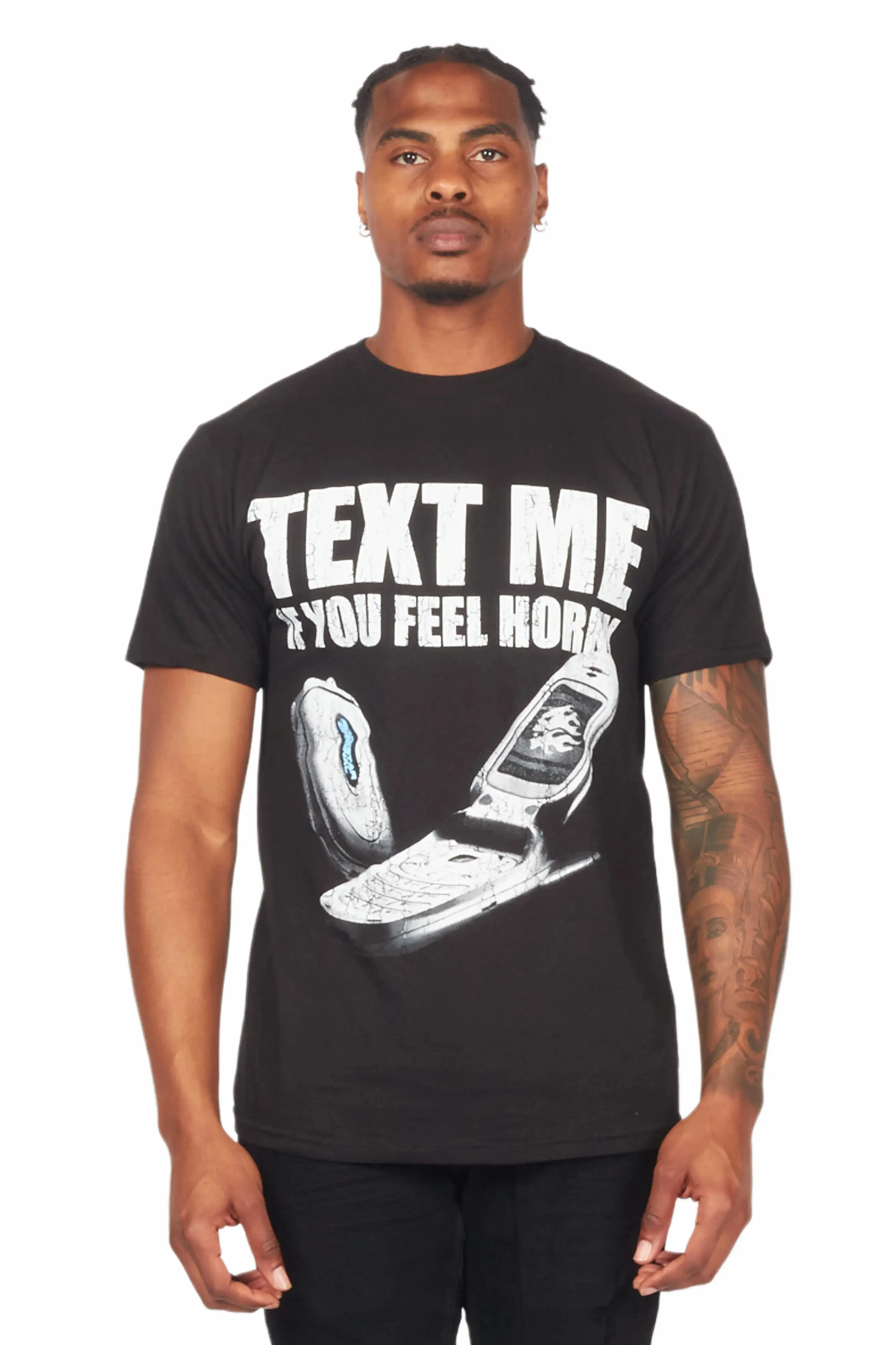 Textme Black Graphic T-Shirt sold by Rockstar Original product image thumbnail 2