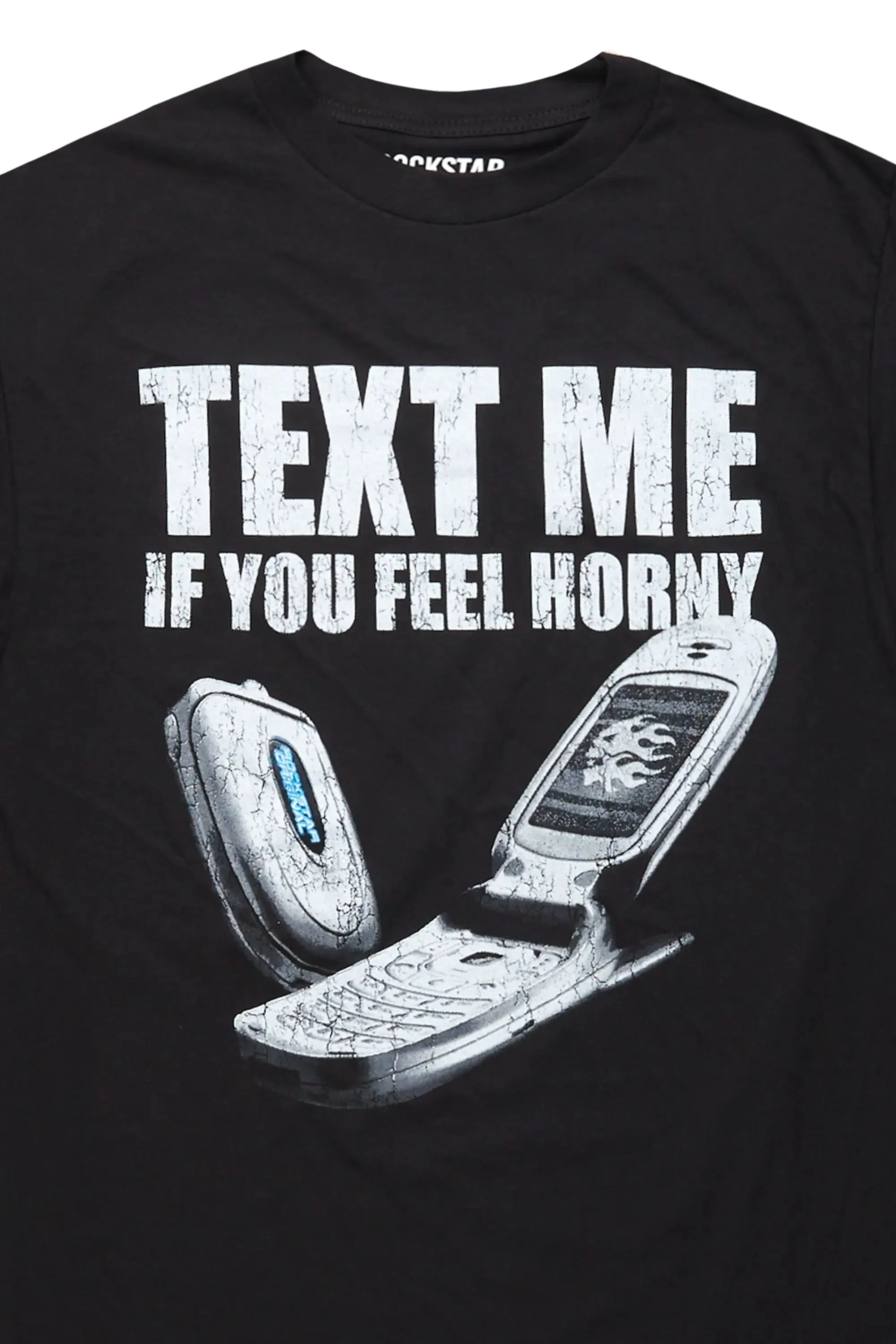 Textme Black Graphic T-Shirt sold by Rockstar Original product image thumbnail 3