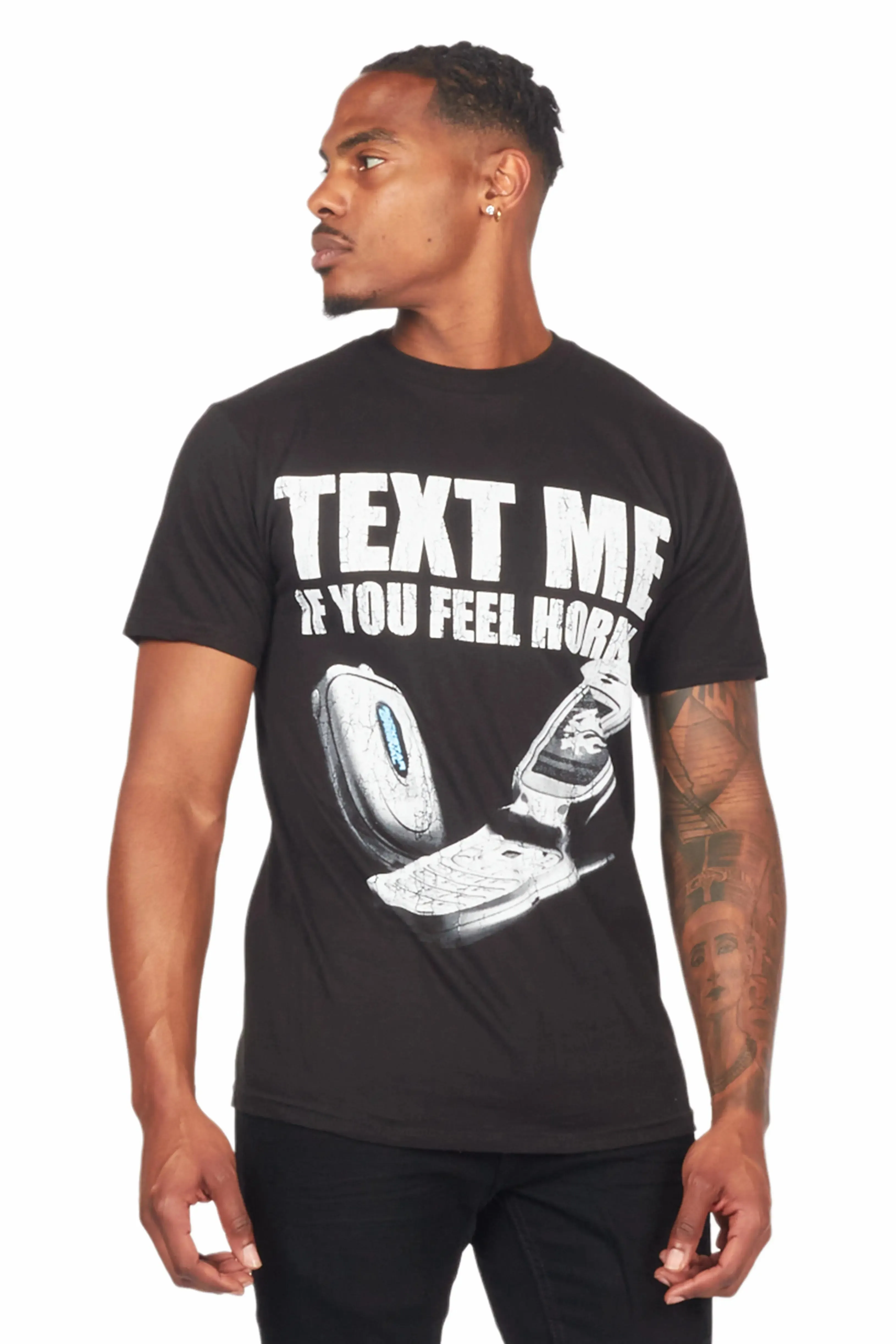 Textme Black Graphic T-Shirt sold by Rockstar Original product image thumbnail 4