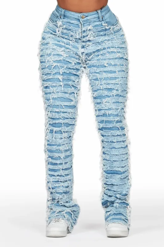 Melany Light Wash Stacked Flared Jean sold by Rockstar Original