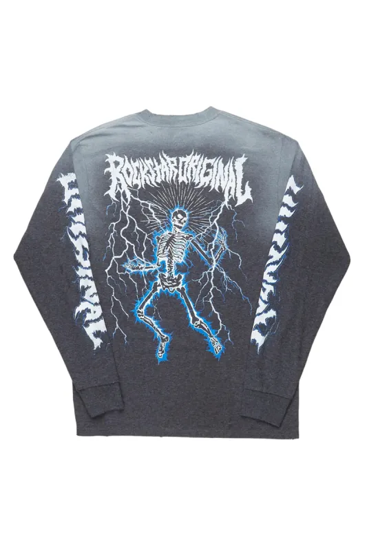 Valandria Charcoal Long Sleeve T-Shirt sold by Rockstar Original