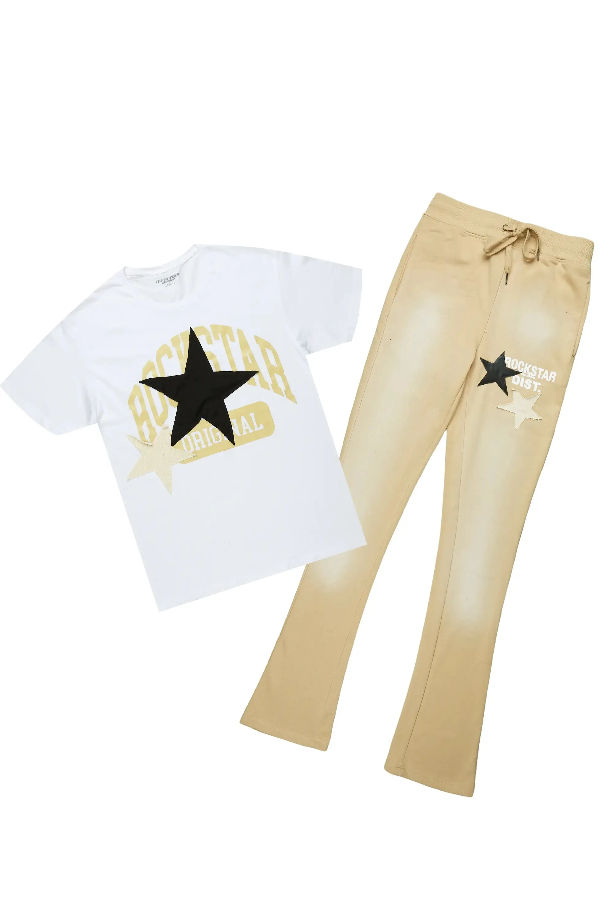 Mallor Beige T-Shirt/Stacked Track Set sold by Rockstar Original