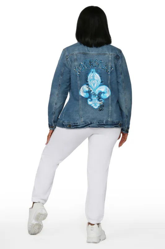 Total Charmer Med. Wash Oversized Denim Jacket sold by Rockstar Original