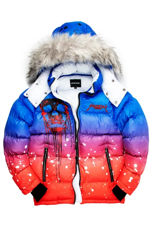 CURRY 2.0 PUFFER JACKET- BLUE/RED made by Rockstar Original