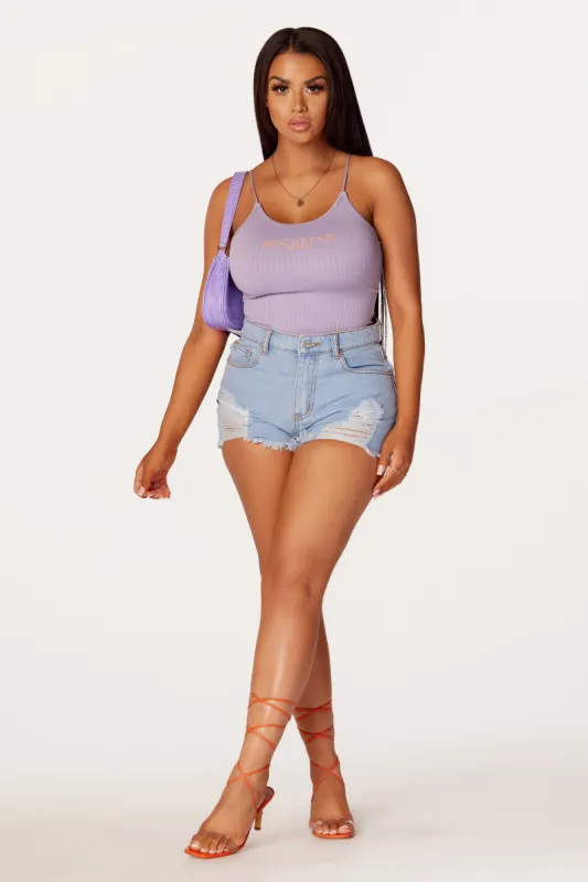 Hailey Lavender Ribbed Bodysuit sold by Rockstar Original