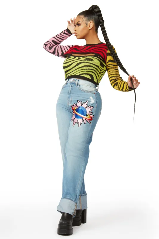 Riyana Light Wash High Rise Wide Leg Jean sold by Rockstar Original