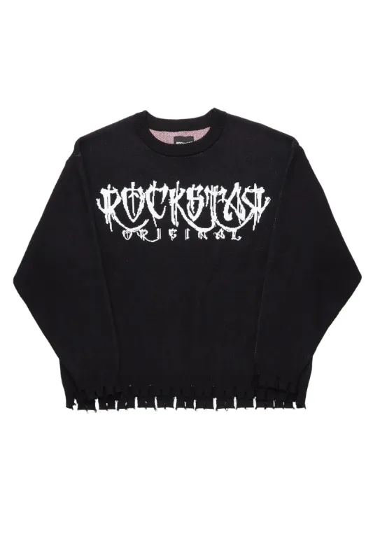 Kaleb Black Knit Sweater sold by Rockstar Original