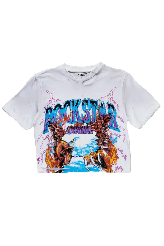 Zaria White Cropped Tee sold by Rockstar Original