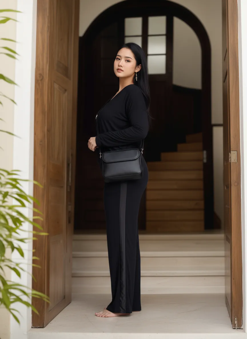 Tuxedo-striped Bamboo Lounge Set with Built-In Support - Midnight sold by Midnighties