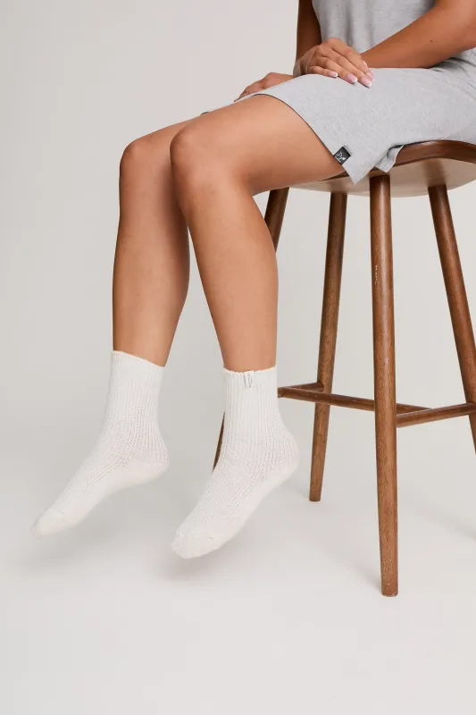 Cashmere Blend Bed Socks in Cream sold by Pretty You London