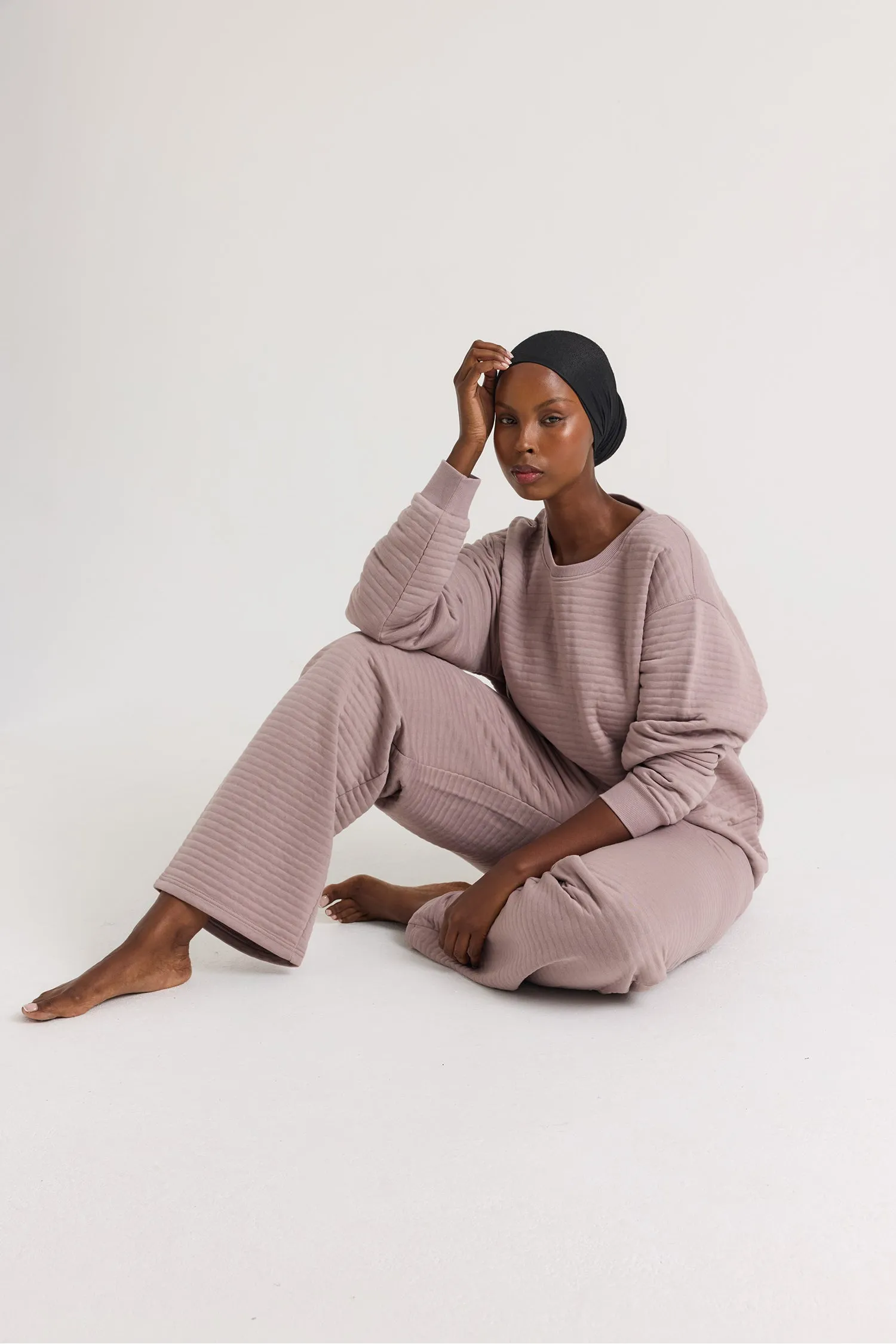 Quilted Jersey Lounge Set in Mink sold by Pretty You London product image thumbnail 5