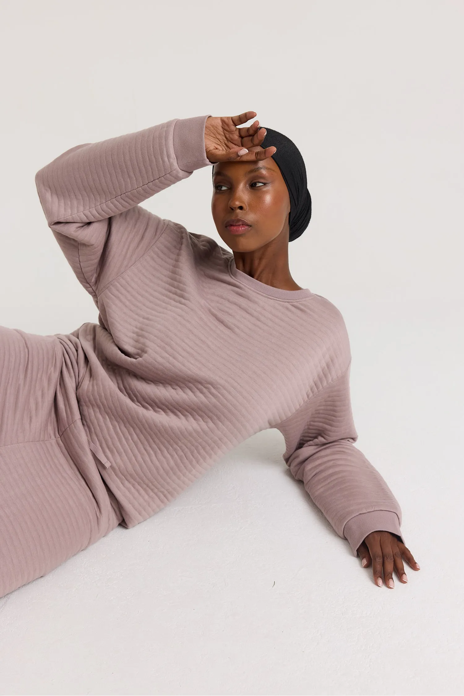 Quilted Jersey Lounge Set in Mink sold by Pretty You London product image thumbnail 2