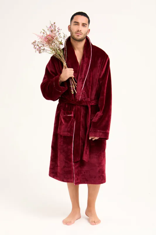 Mister You Super Plush Robe in Claret sold by Pretty You London