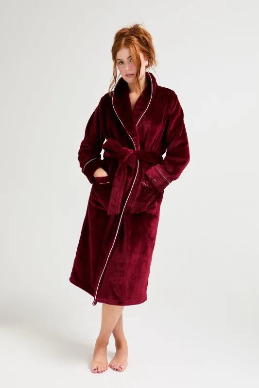 Super Plush Robe in Claret sold by Pretty You London