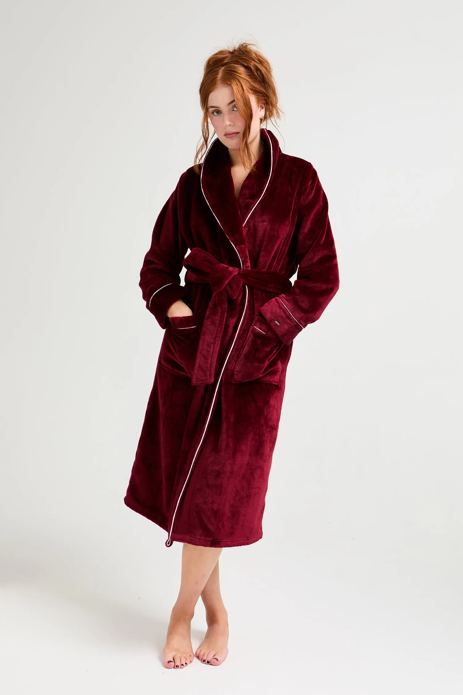 Super Plush Robe in Claret sold by Pretty You London