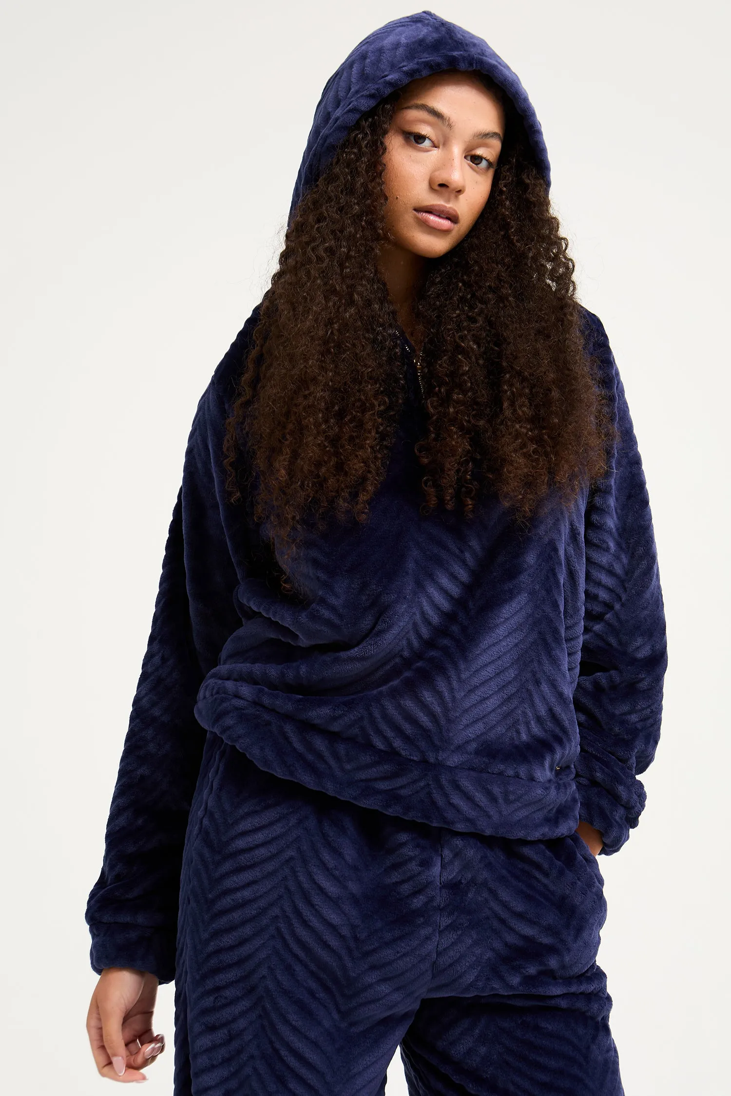 Cosy Chevron Lounge Suit in Navy sold by Pretty You London product image thumbnail 4