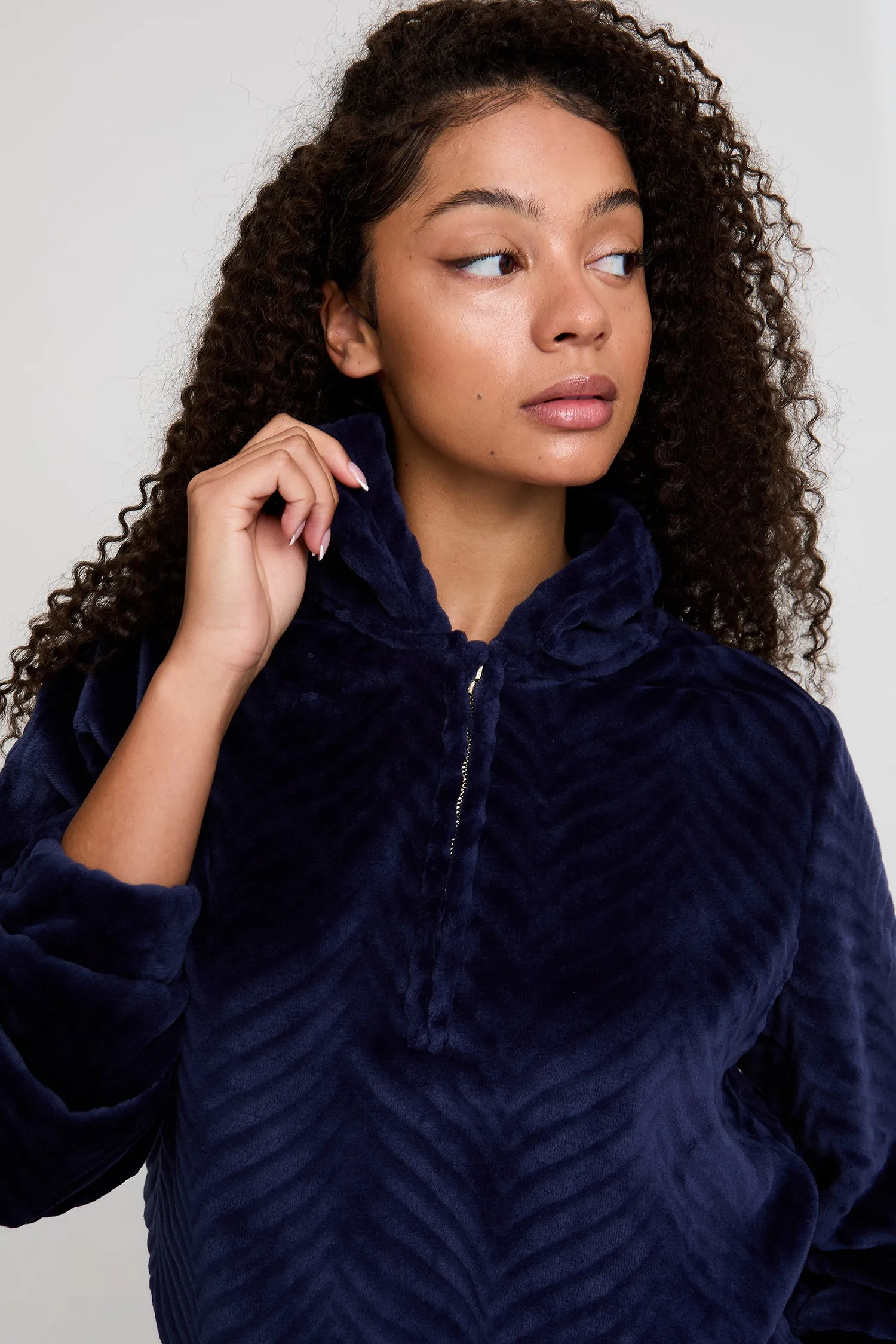 Cosy Chevron Lounge Suit in Navy sold by Pretty You London product image thumbnail 2