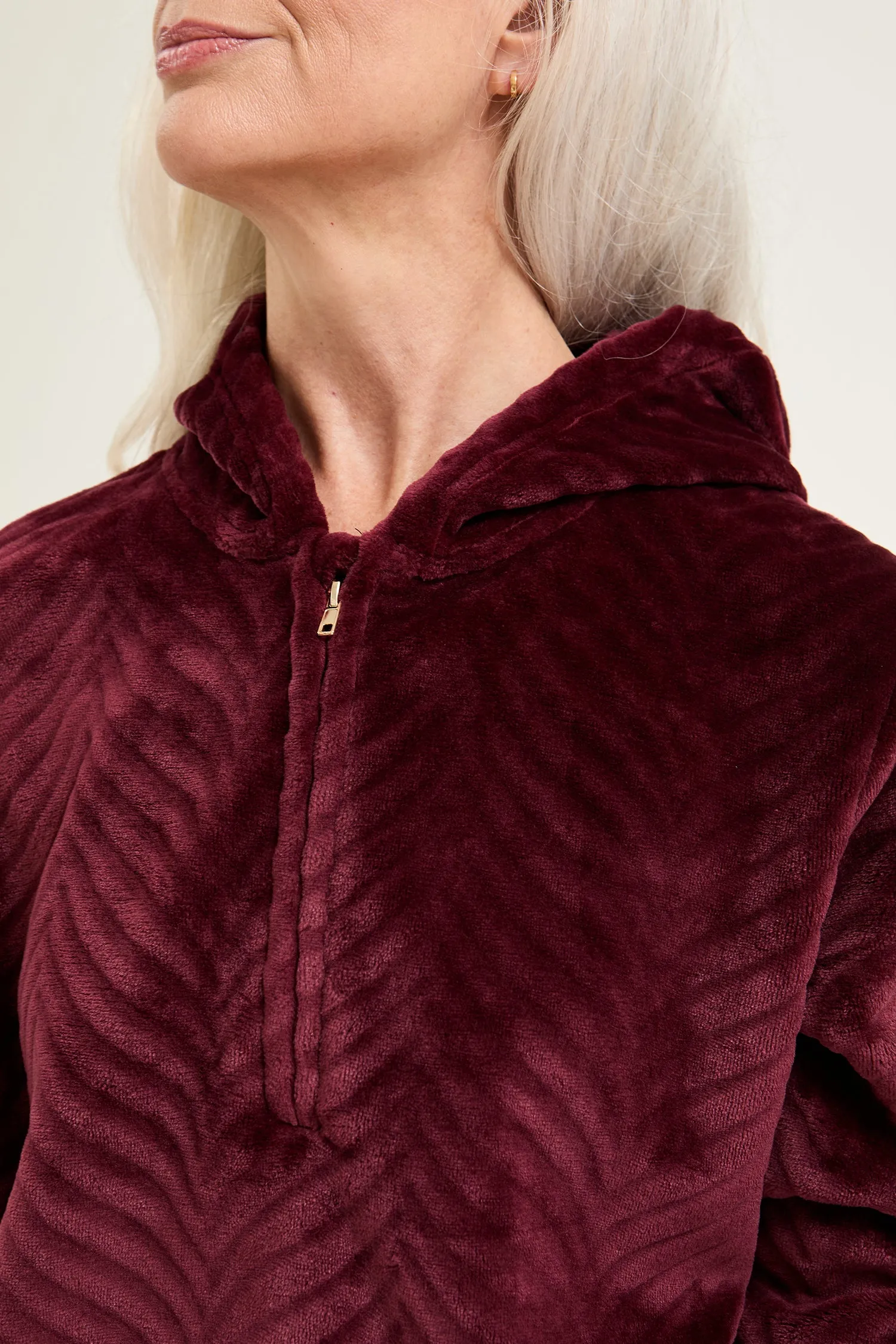 Cosy Chevron Lounge Suit in Maroon sold by Pretty You London product image thumbnail 4