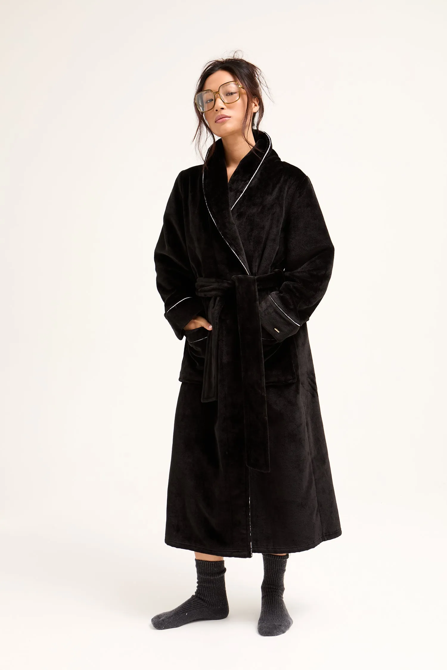 Super Plush Robe in Black sold by Pretty You London