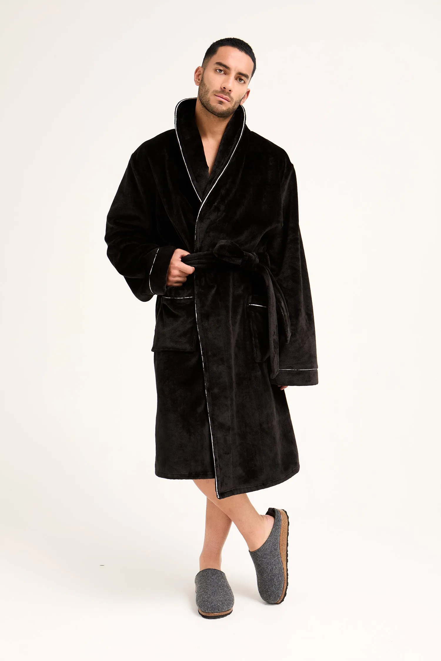 Mister You Super Plush Robe in Black sold by Pretty You London