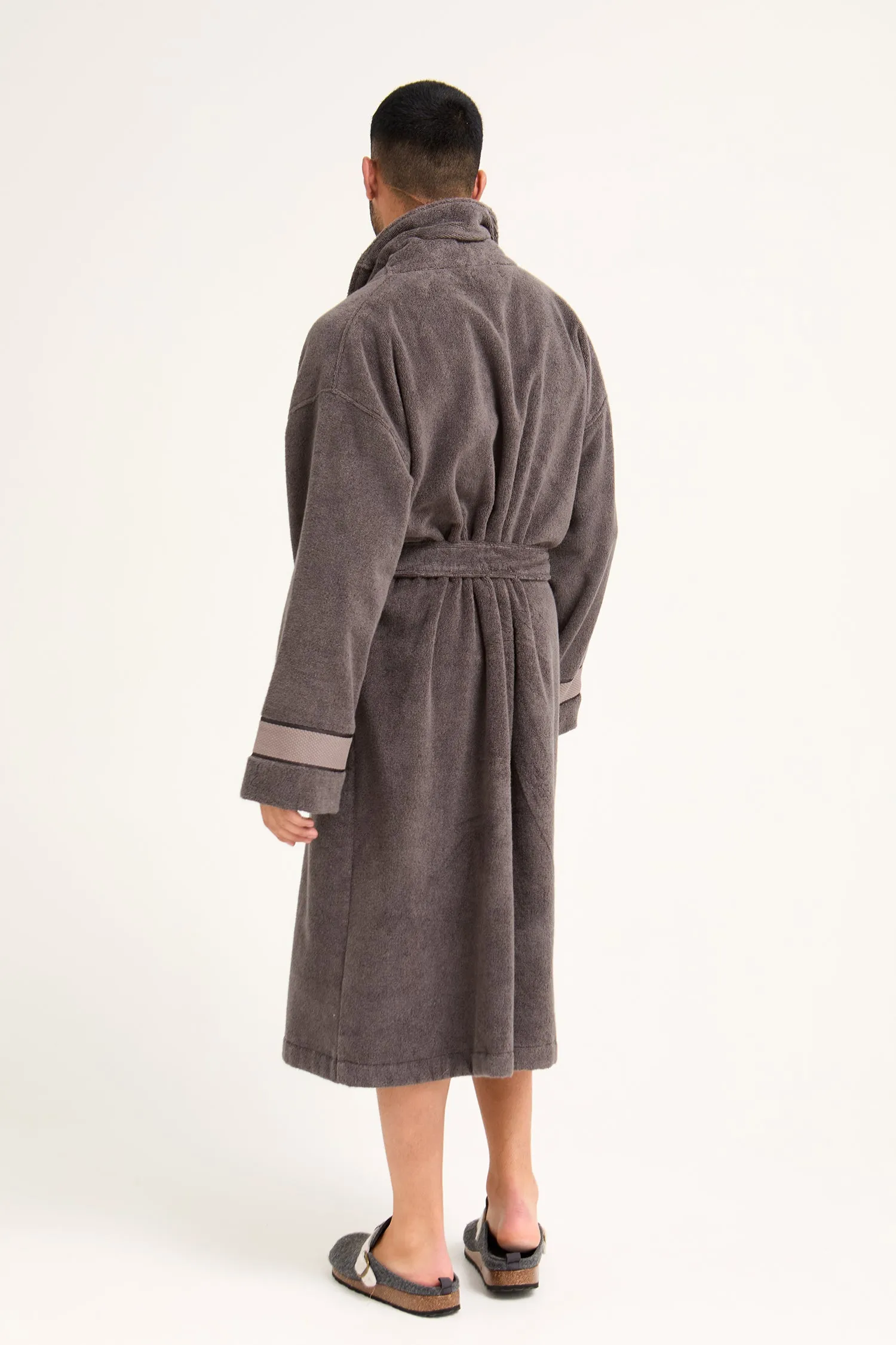 Mister You Bamboo Towelling Robe in Smoke Grey sold by Pretty You London product image thumbnail 3