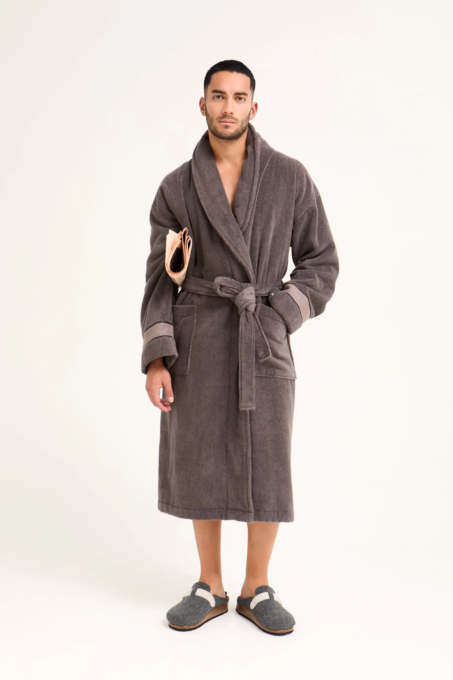 Mister You Bamboo Towelling Robe in Smoke Grey sold by Pretty You London product image thumbnail 5