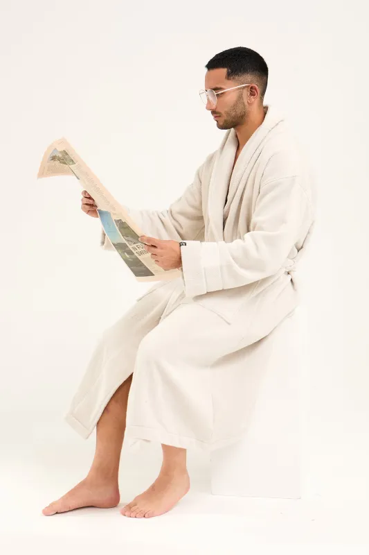 Mister You Bamboo Towelling Robe in Light Grey sold by Pretty You London