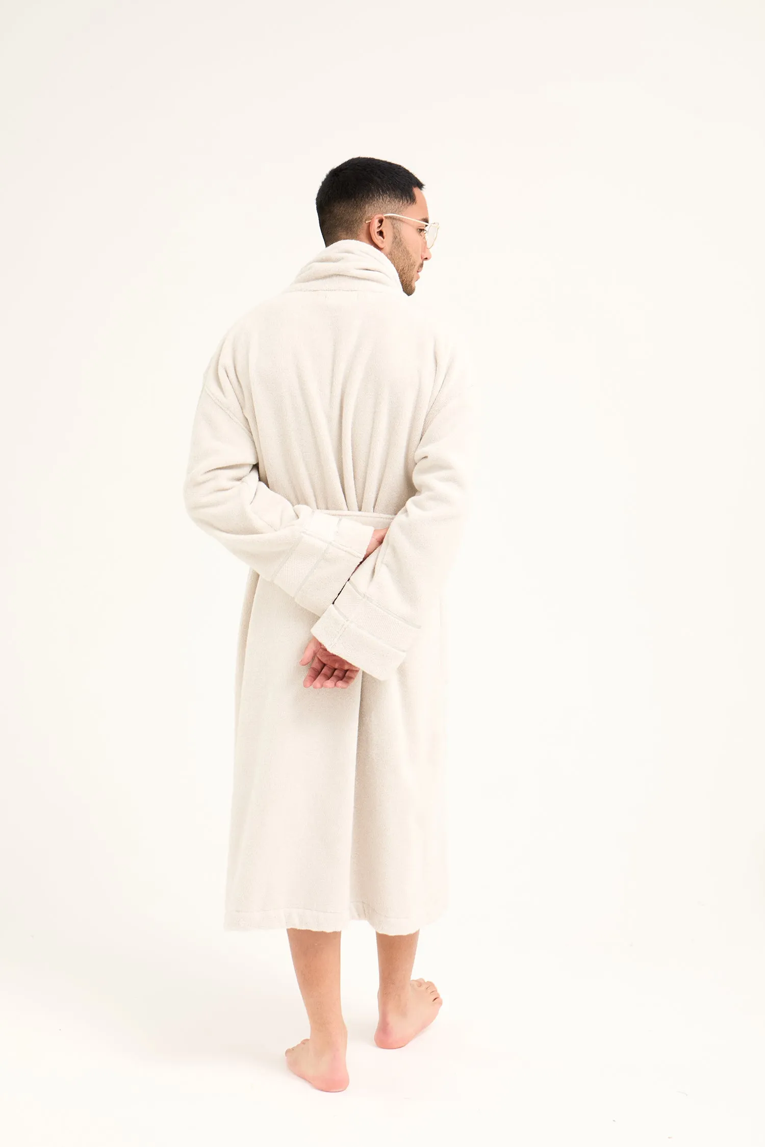 Mister You Bamboo Towelling Robe in Light Grey sold by Pretty You London product image thumbnail 3