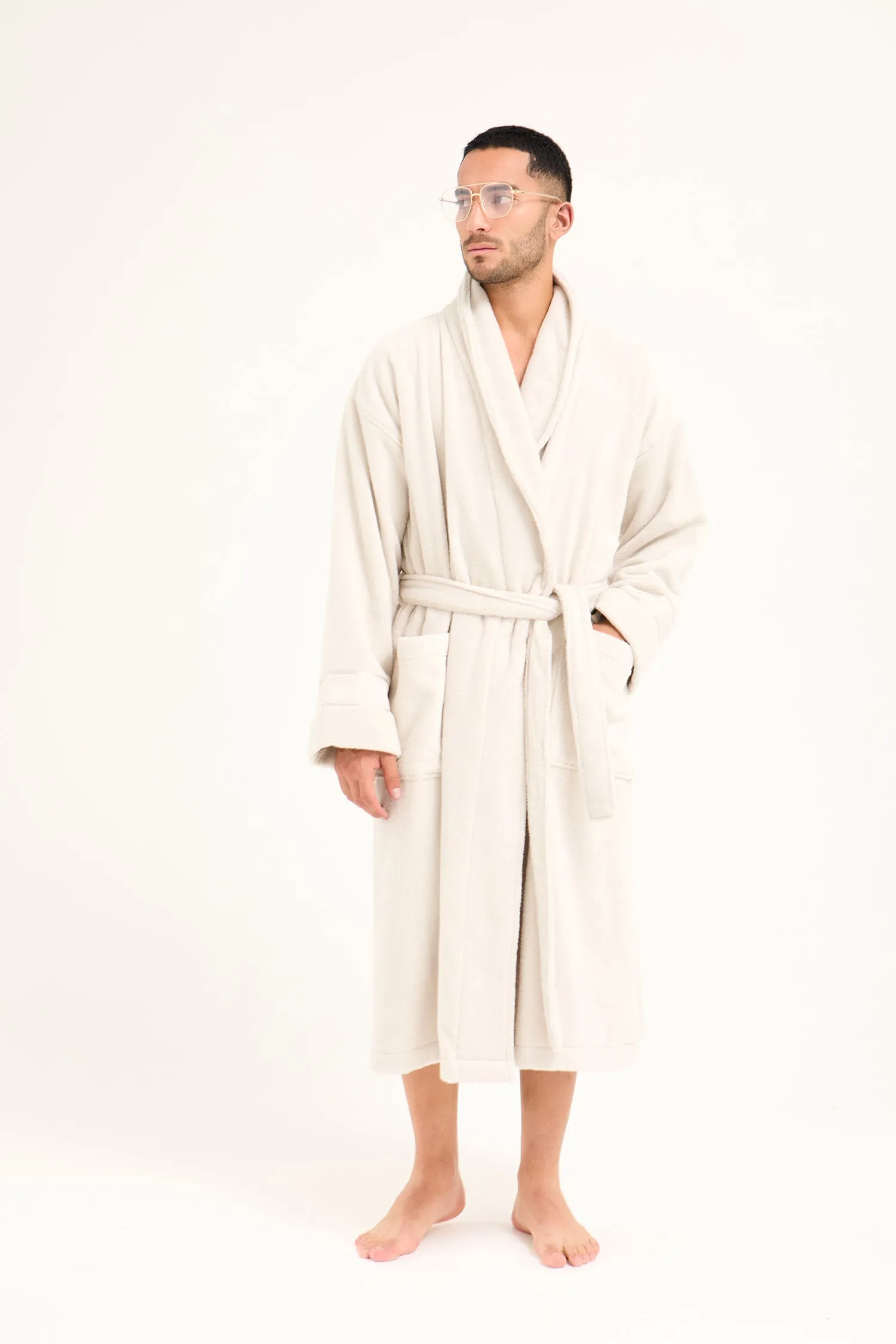 Mister You Bamboo Towelling Robe in Light Grey sold by Pretty You London product image thumbnail 4