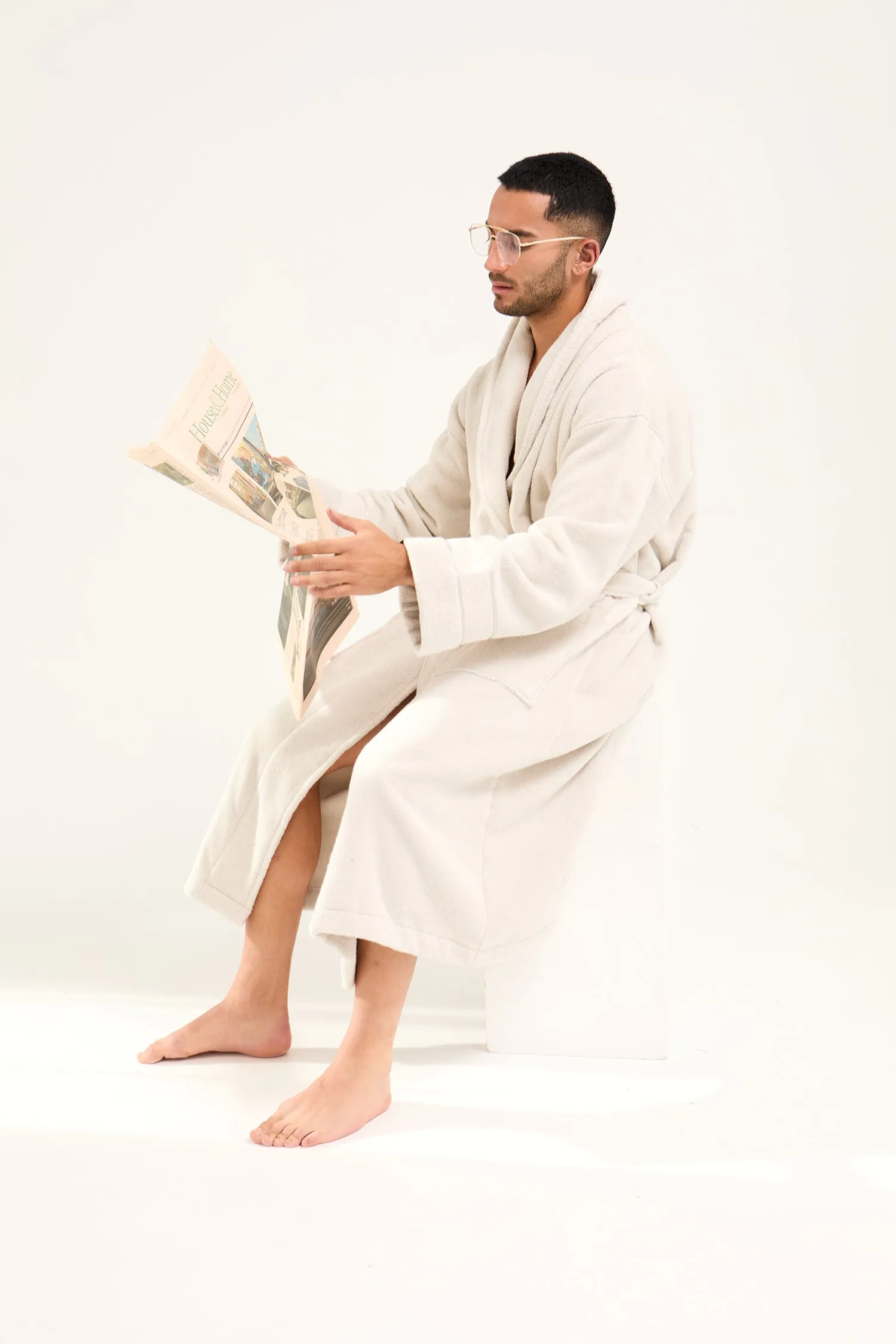 Mister You Bamboo Towelling Robe in Light Grey sold by Pretty You London product image thumbnail 5