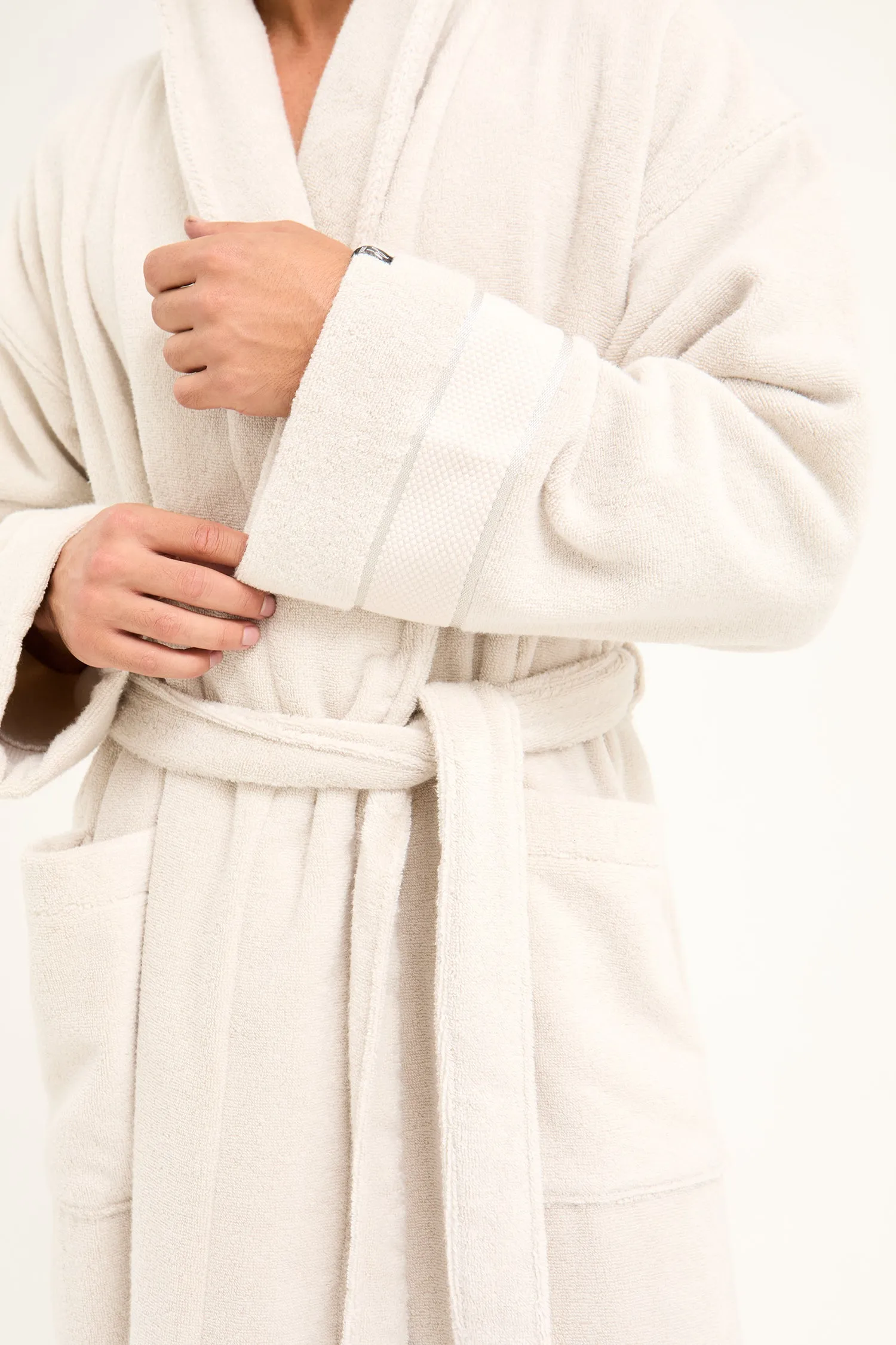 Mister You Bamboo Towelling Robe in Light Grey sold by Pretty You London product image thumbnail 2