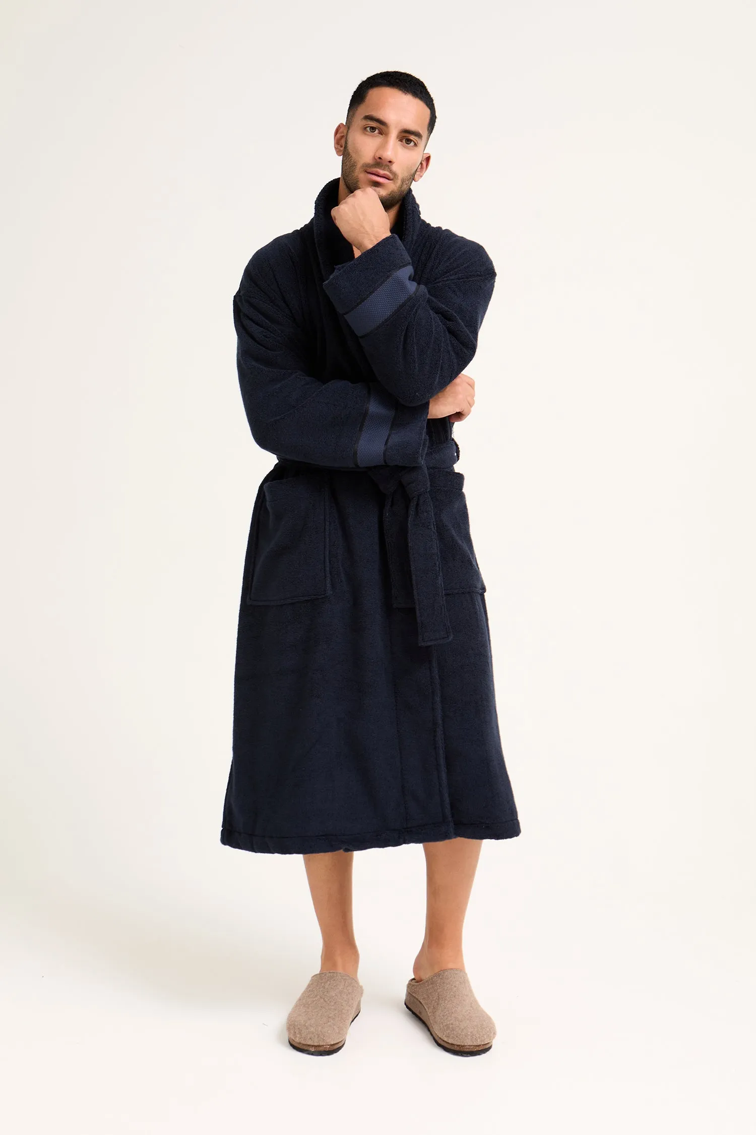 Mister You Bamboo Towelling Robe in Midnight sold by Pretty You London product image thumbnail 5