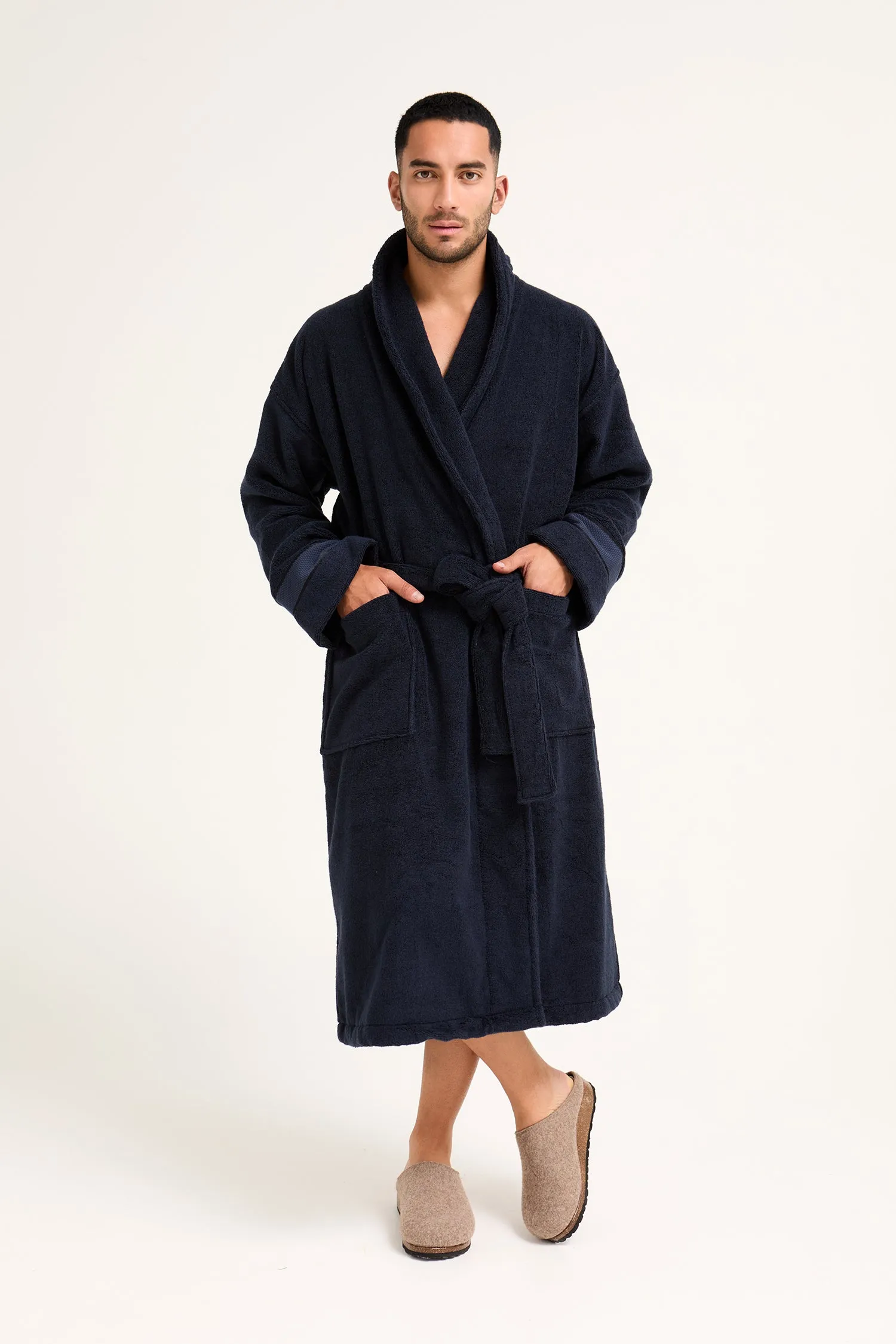 Mister You Bamboo Towelling Robe in Midnight sold by Pretty You London product image thumbnail 3