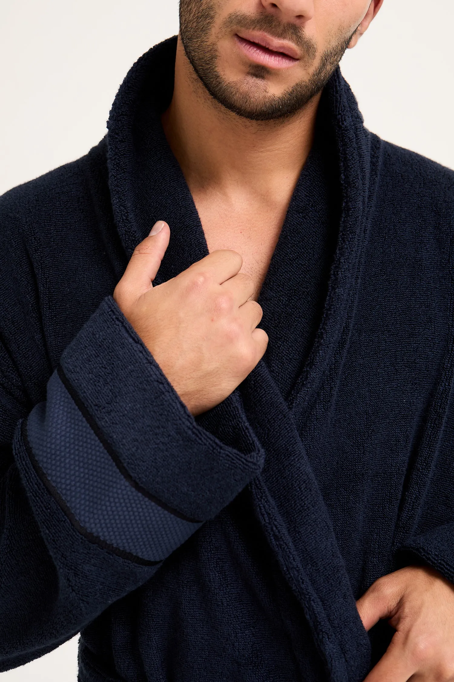 Mister You Bamboo Towelling Robe in Midnight sold by Pretty You London product image thumbnail 2