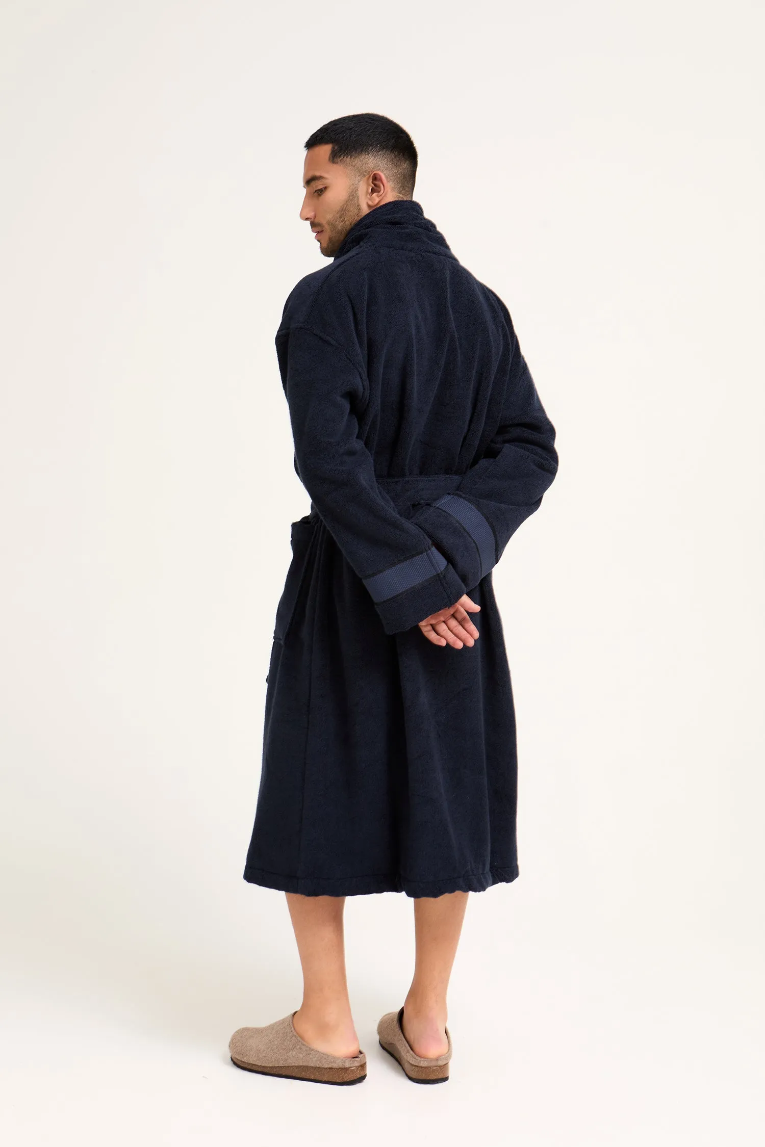 Mister You Bamboo Towelling Robe in Midnight sold by Pretty You London product image thumbnail 4