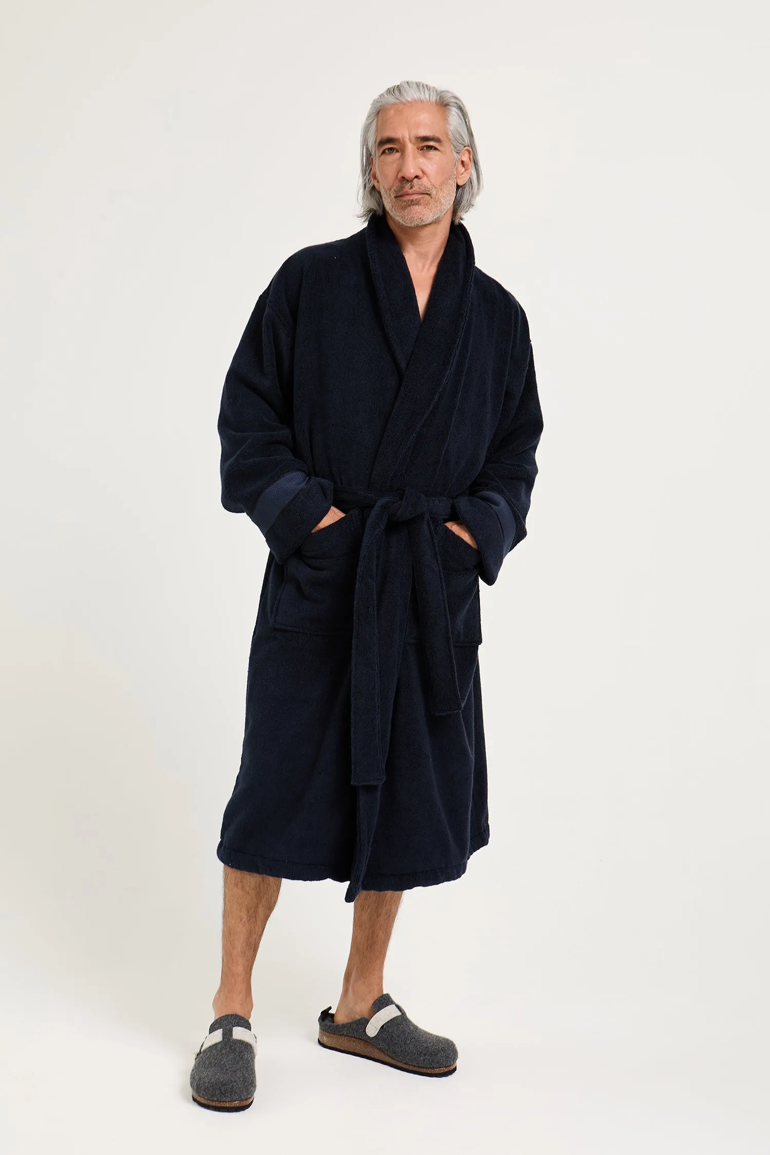 Mister You Bamboo Towelling Robe in Midnight sold by Pretty You London