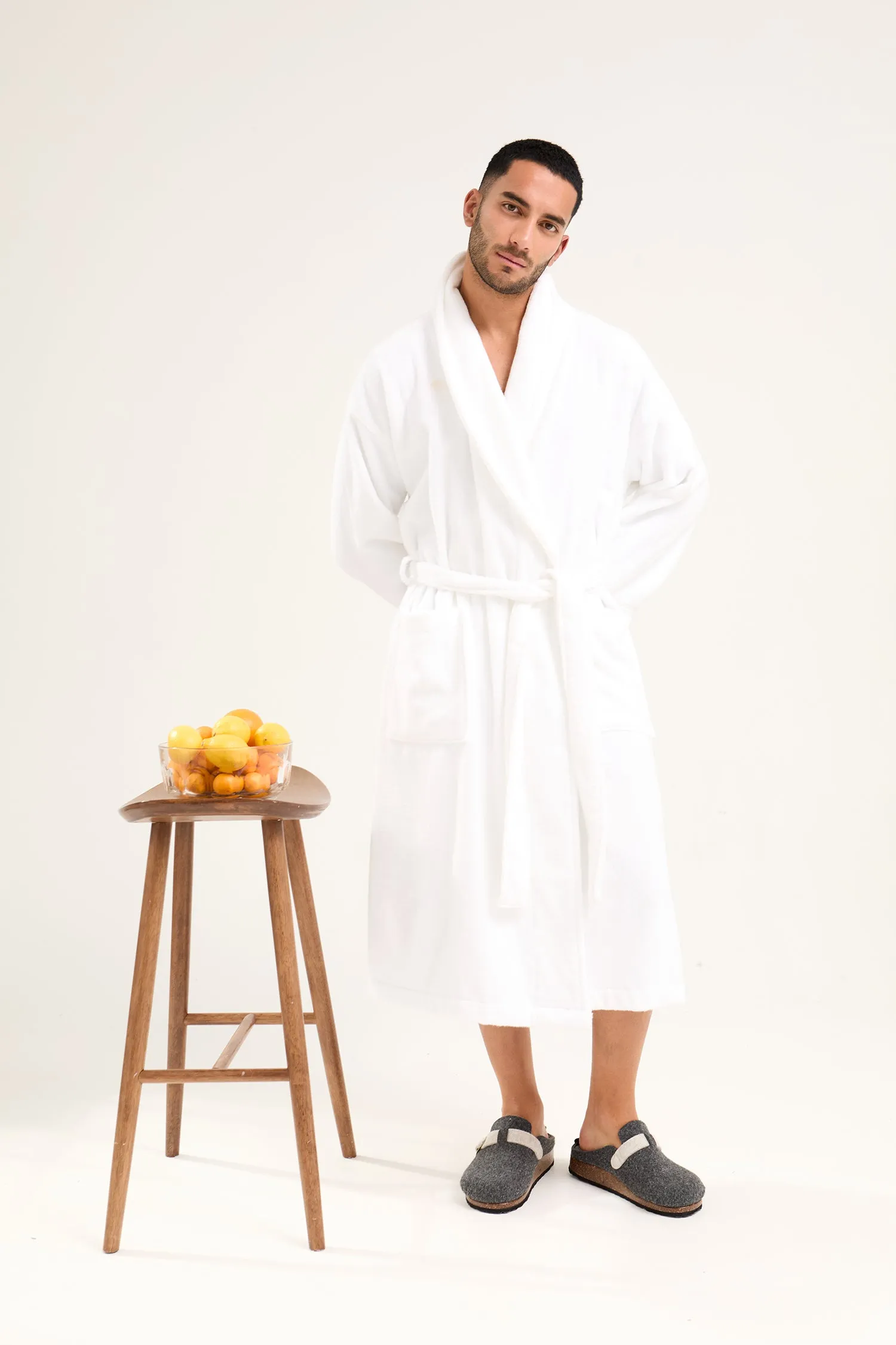 Mister You Bamboo Towelling Robe in Cloud White sold by Pretty You London product image thumbnail 4
