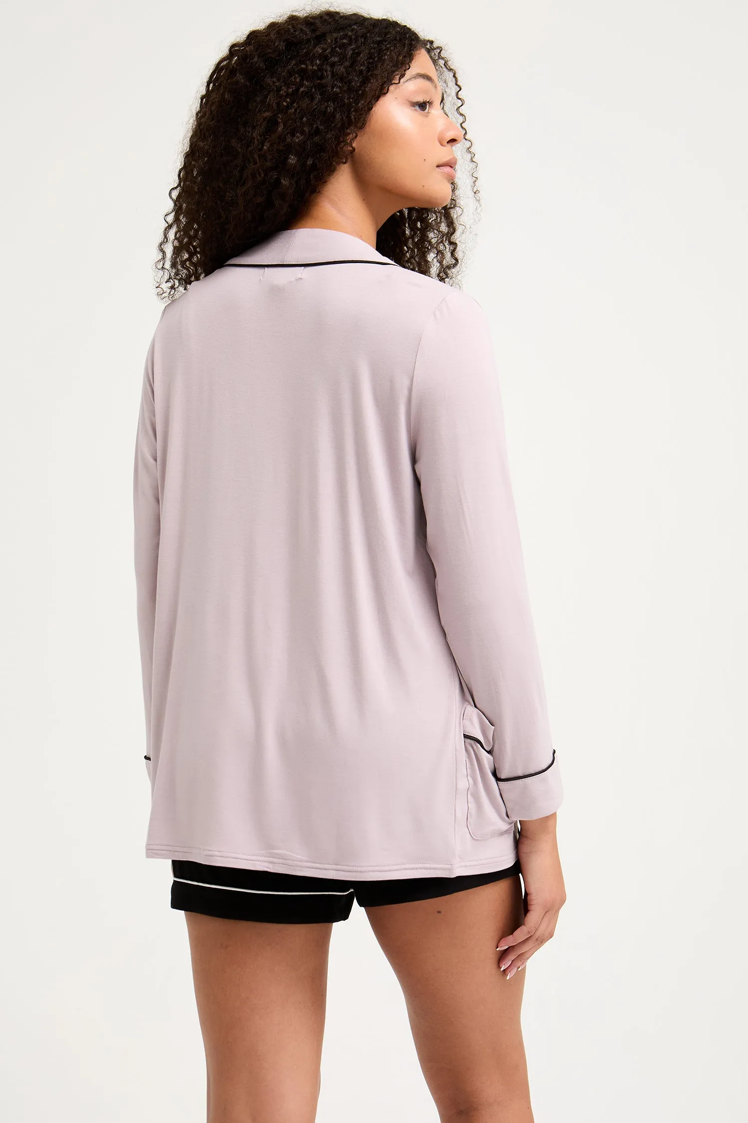 Bamboo Nightwear Jacket in Oyster sold by Pretty You London product image thumbnail 3