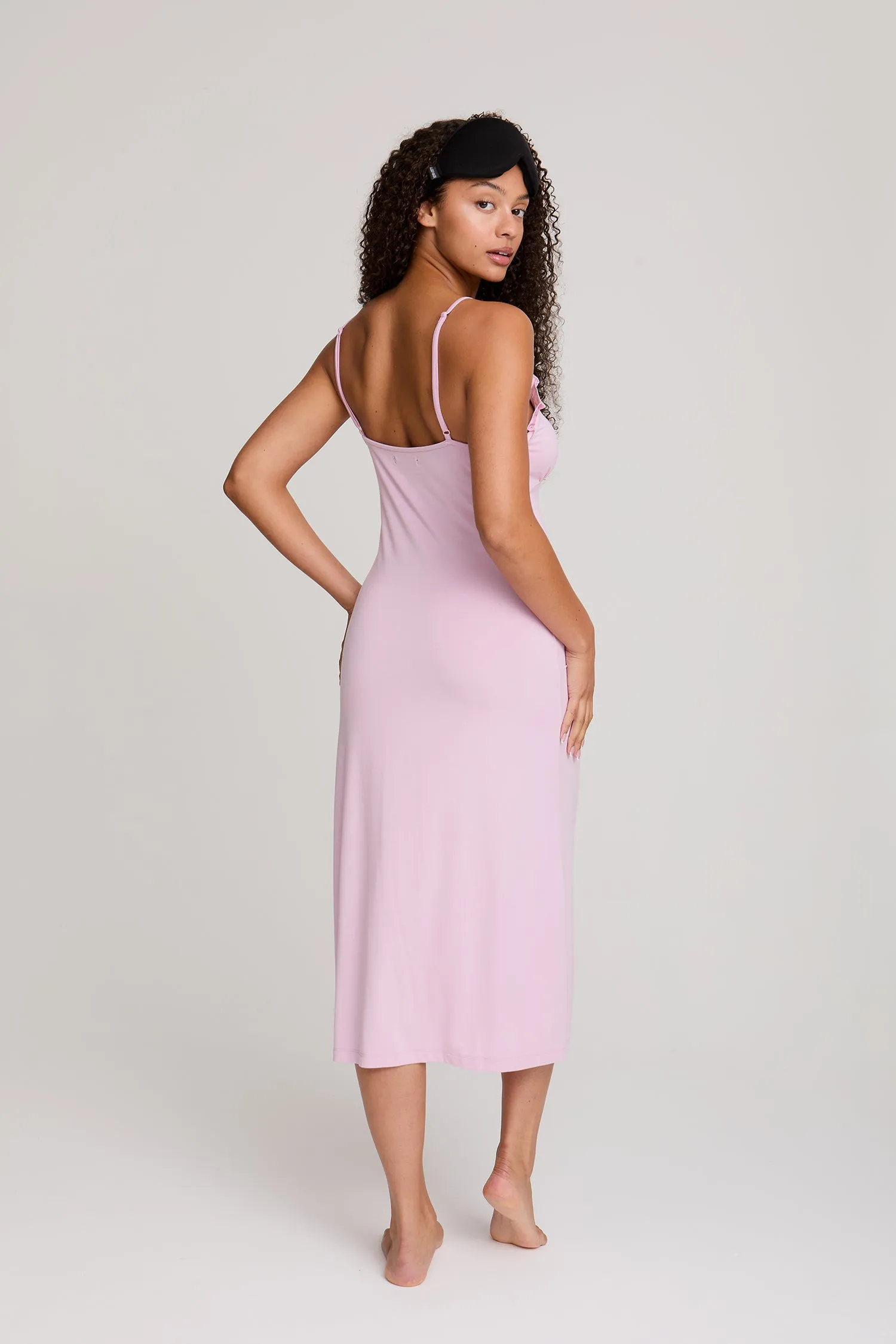 Bamboo Frill Chemise in Blush sold by Pretty You London product image thumbnail 3