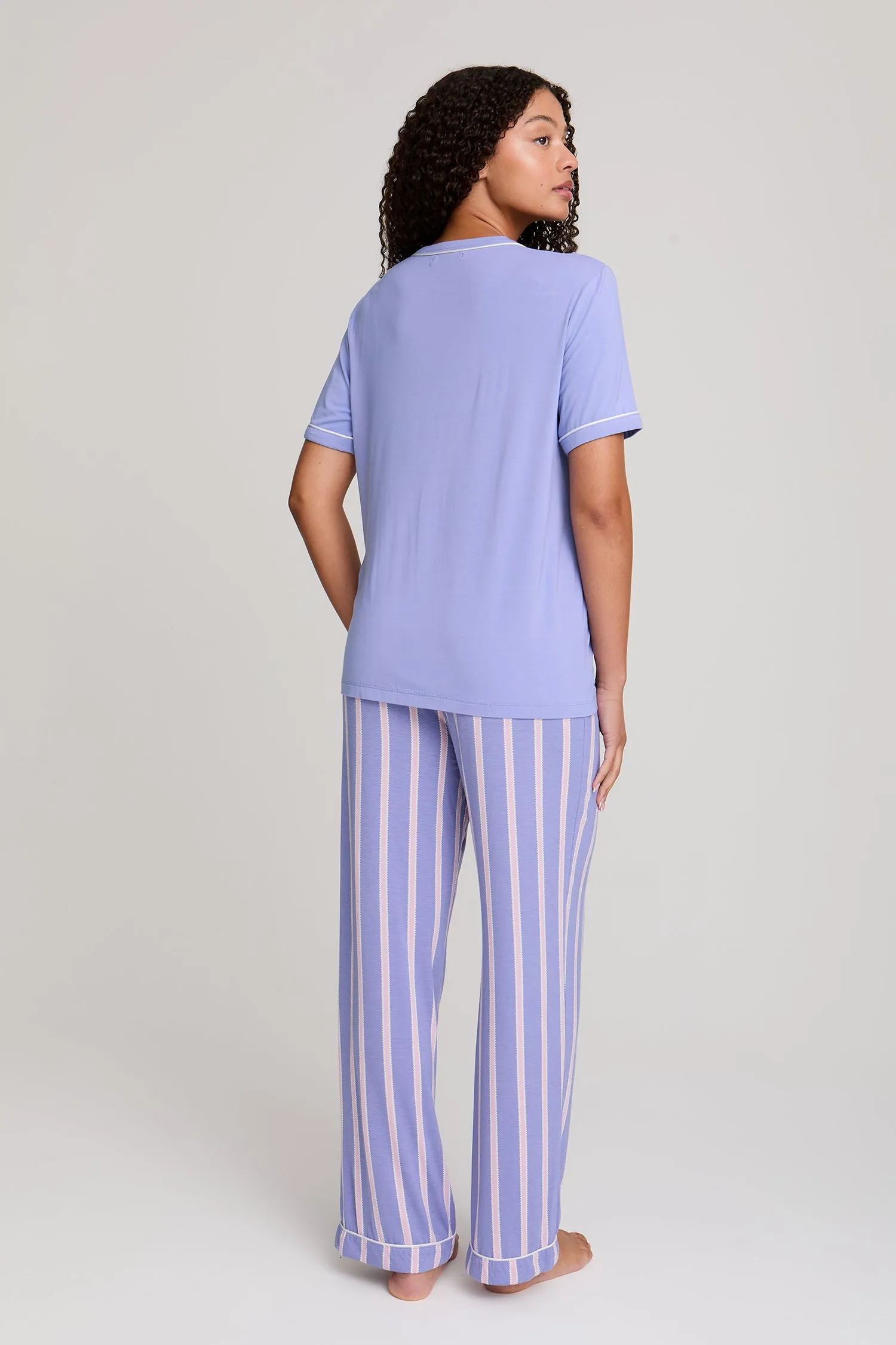 Bamboo Tee and Trouser Set in Heather Stripe sold by Pretty You London product image thumbnail 3