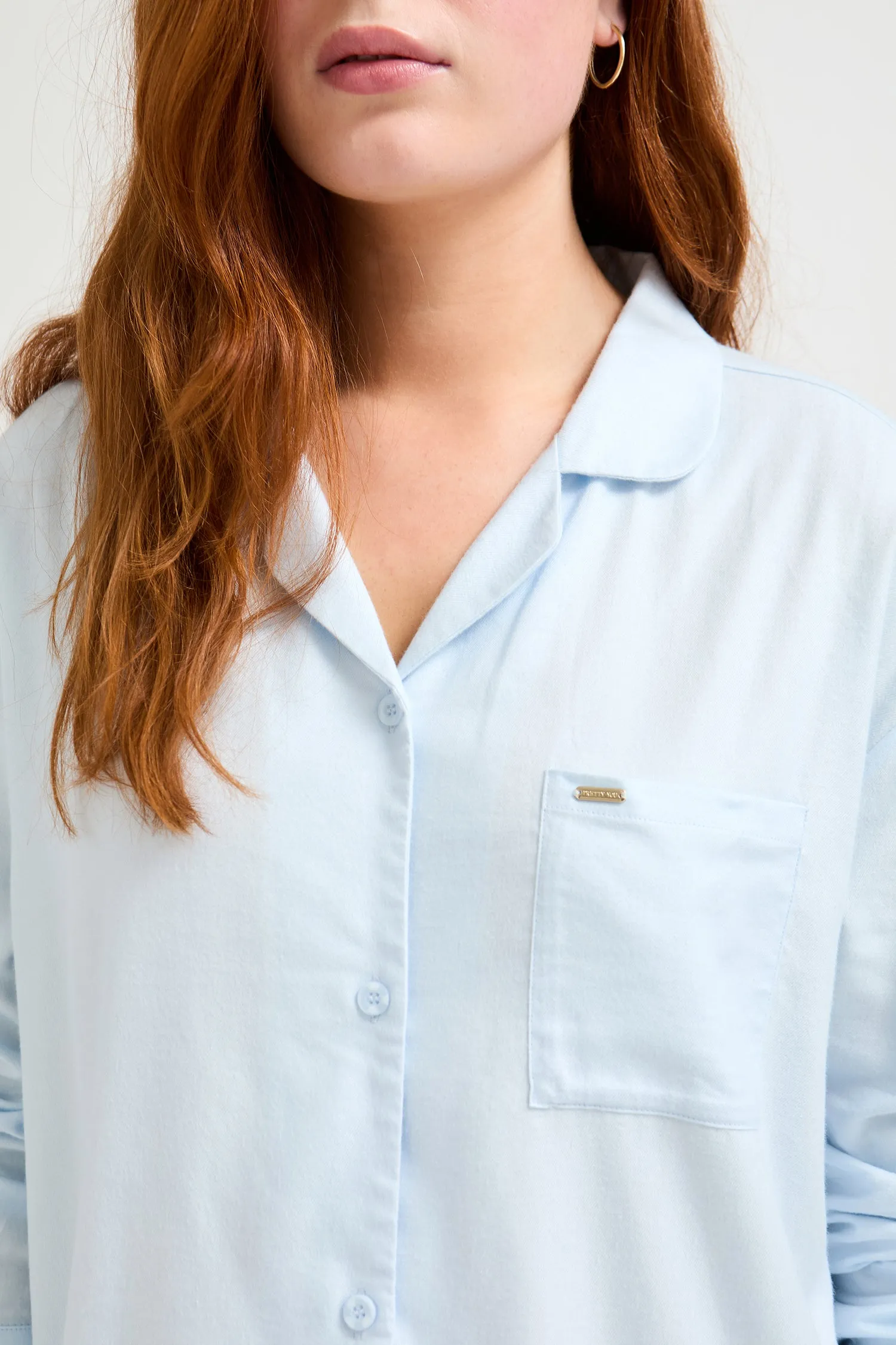 Cotton Modal Relaxed Nightshirt in Sky Blue sold by Pretty You London product image thumbnail 5