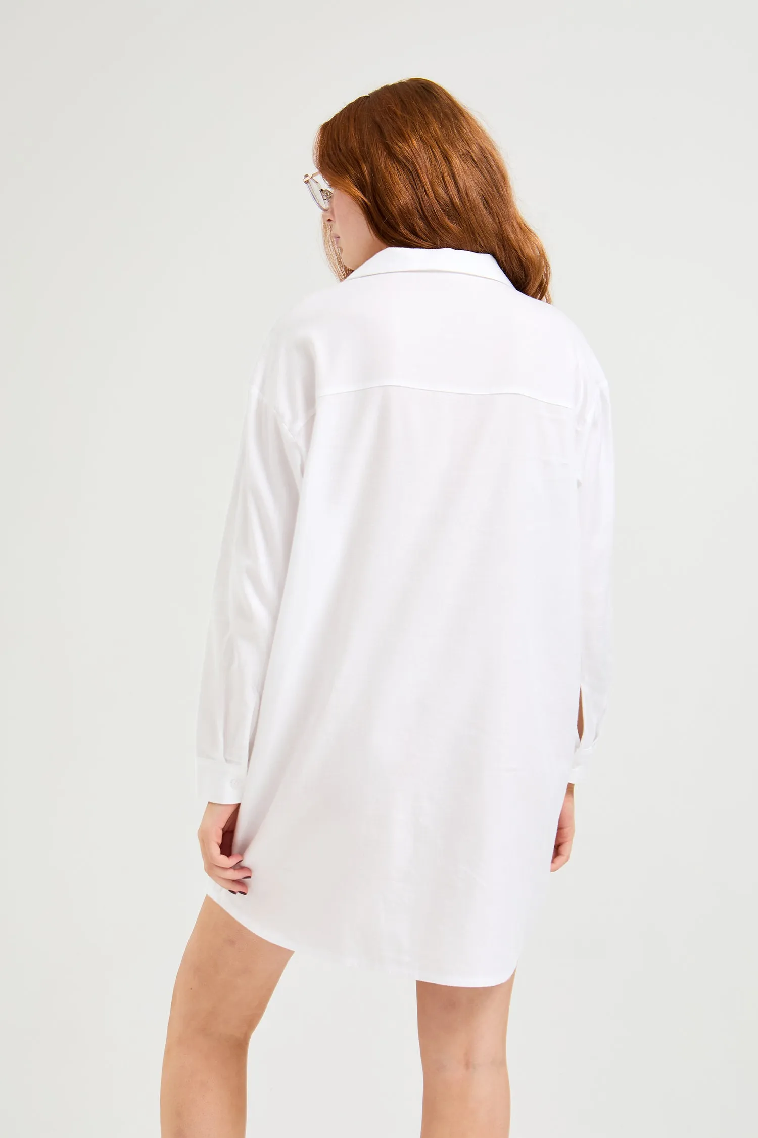 Cotton Modal Relaxed Nightshirt in White sold by Pretty You London product image thumbnail 3