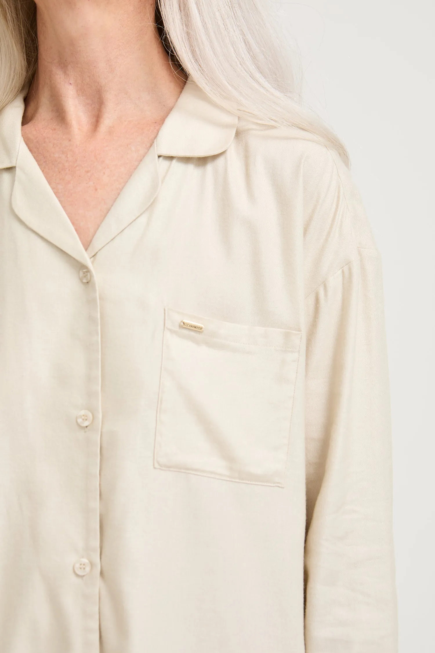 Cotton Modal Relaxed Nightshirt in Natural sold by Pretty You London product image thumbnail 2