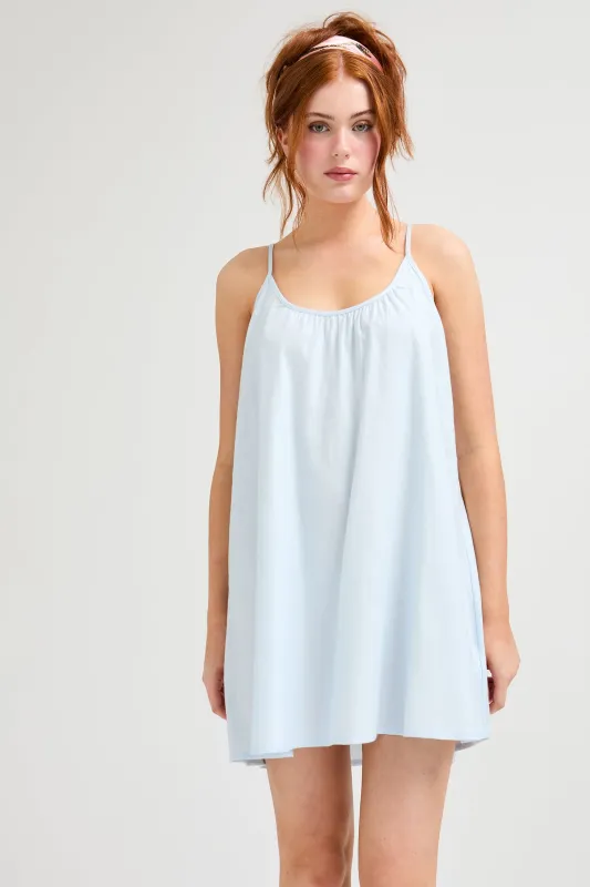 Cotton Modal Swing Chemise in Sky Blue made by Pretty You London