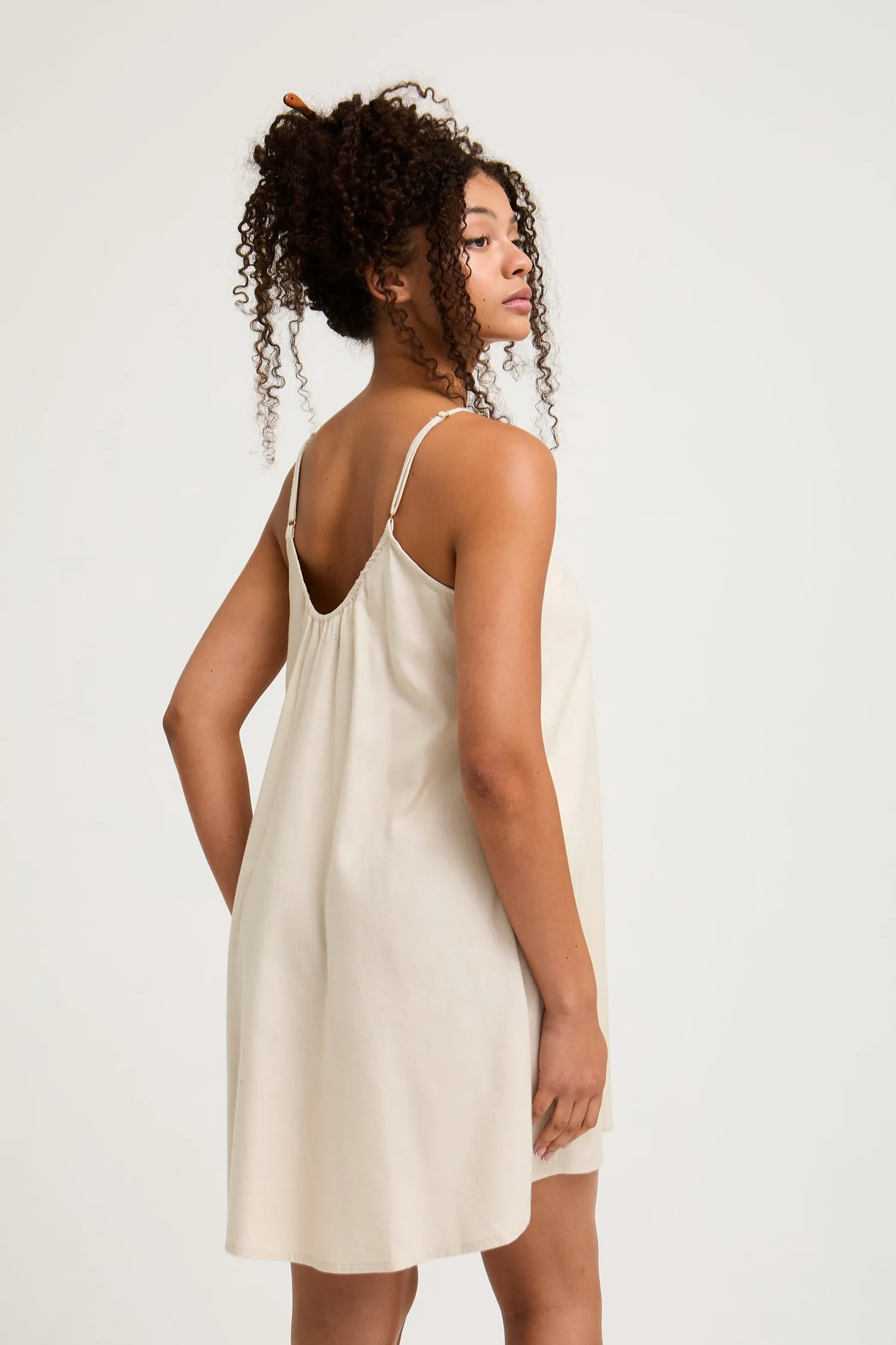 Cotton Modal Swing Chemise in Natural sold by Pretty You London product image thumbnail 3