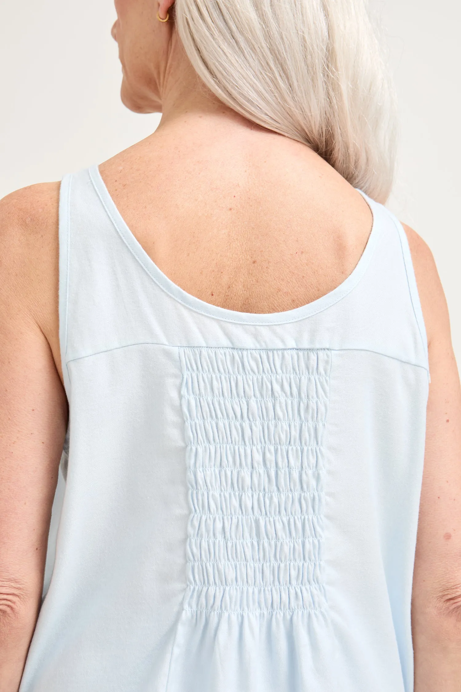 Cotton Modal Vest Short Set in Sky Blue sold by Pretty You London product image thumbnail 2