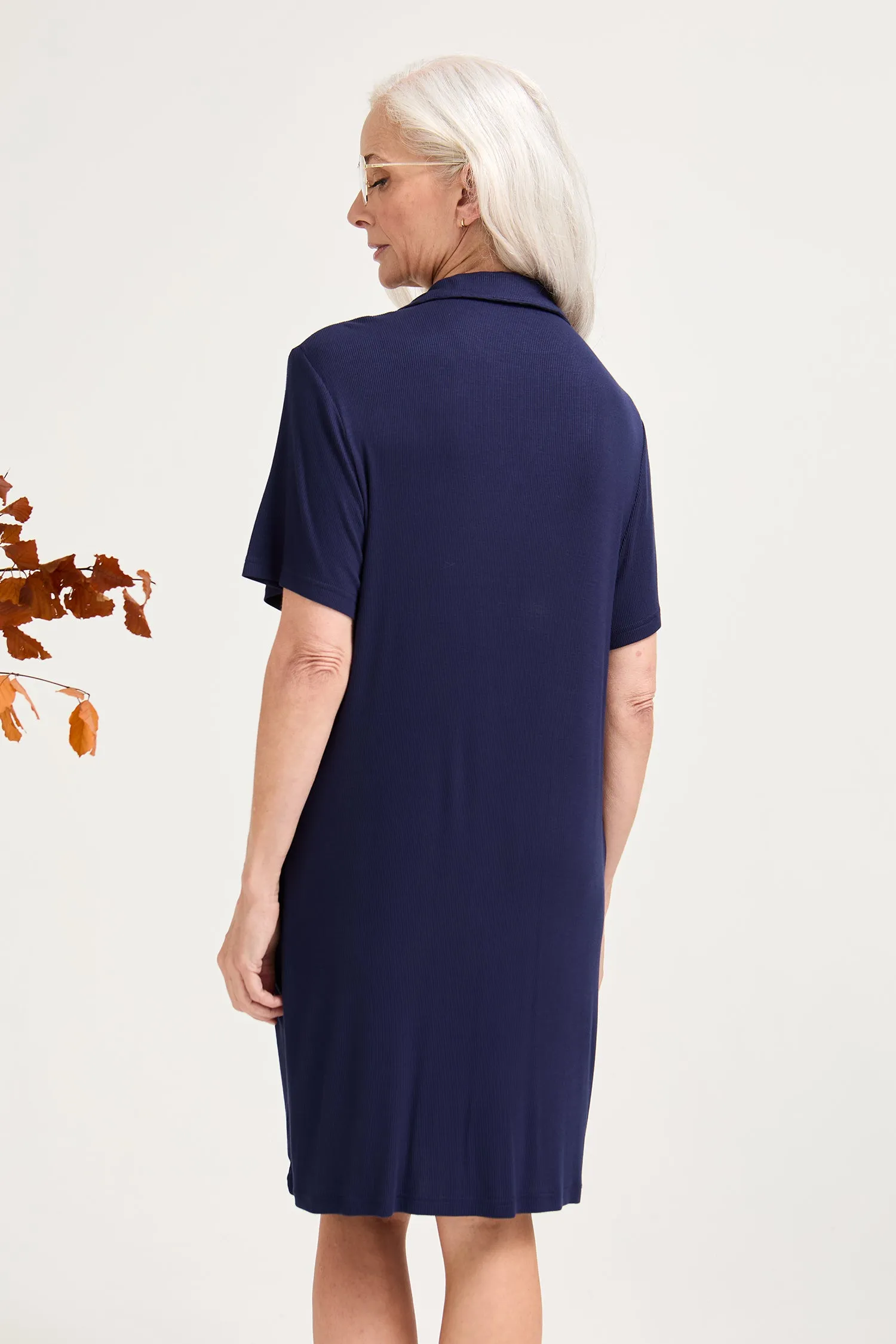EcoVero Ribbed Nightshirt in Midnight sold by Pretty You London product image thumbnail 3