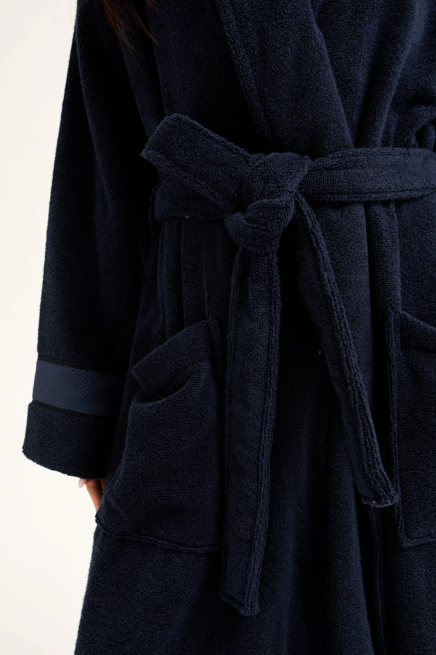 Bamboo Towelling Robe in Midnight sold by Pretty You London product image thumbnail 2