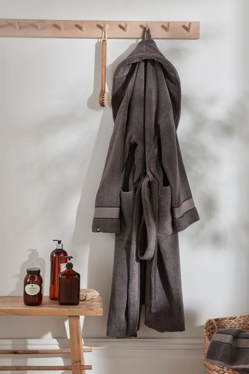 Bamboo Towelling Robe in Smoke Grey sold by Pretty You London product image thumbnail 4