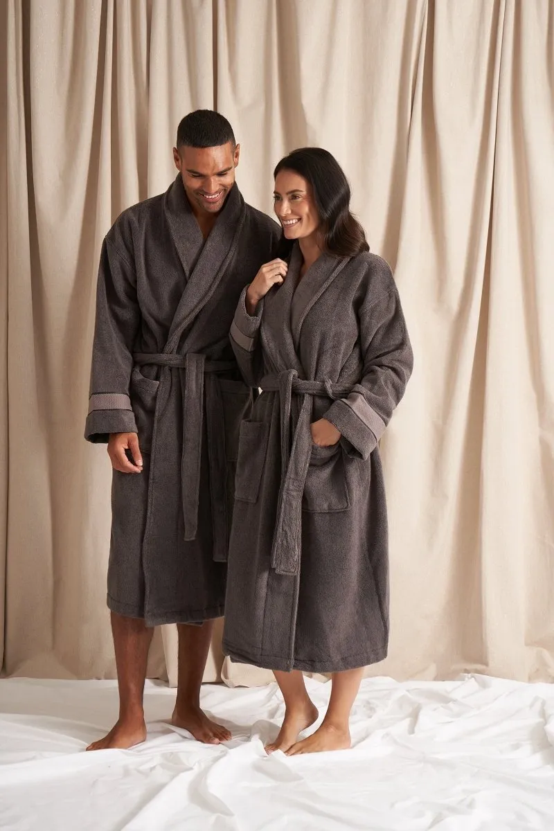Bamboo Towelling Robe in Smoke Grey sold by Pretty You London product image thumbnail 3